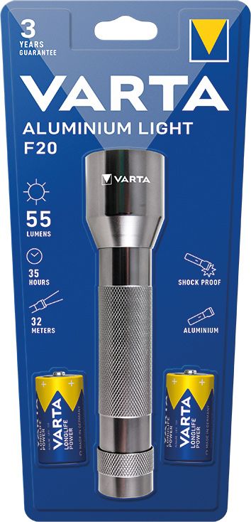 VARTA 16628 Multi LED Aluminium Light 2xC 