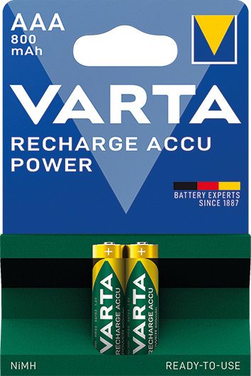 VARTA 56703 AAA micro accu 800 mAh, Ni-MH / bl.2   R2U přednabité accu 