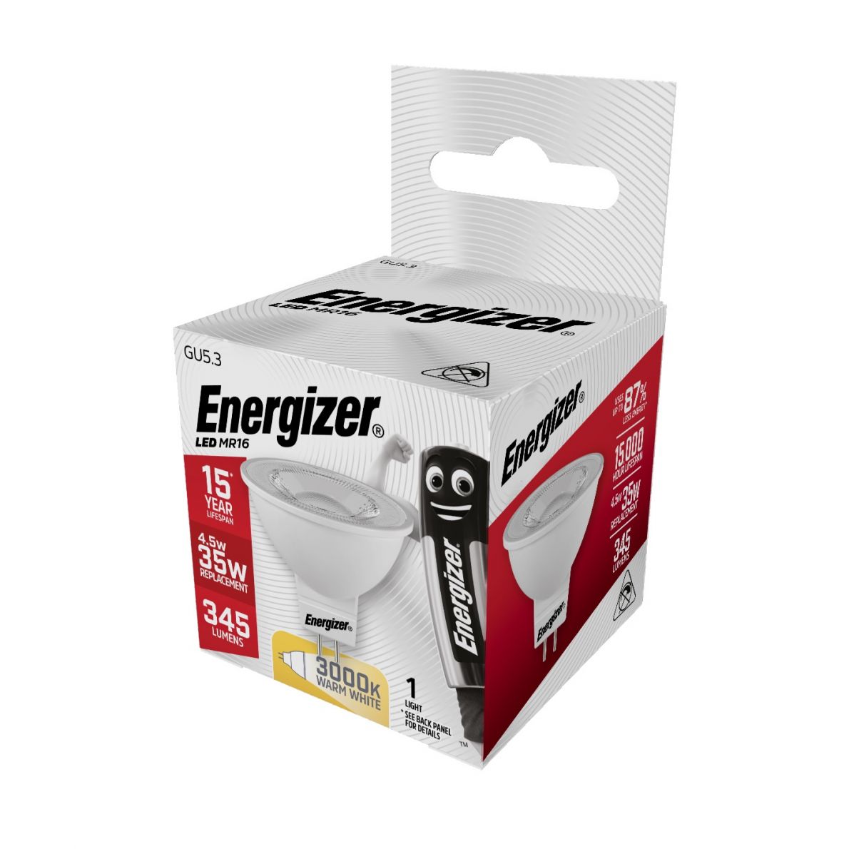 Energizer LED žárovka GU5,3  4,8W ( Eq 50W ), napětí 12V, S8832, teplá bílá  