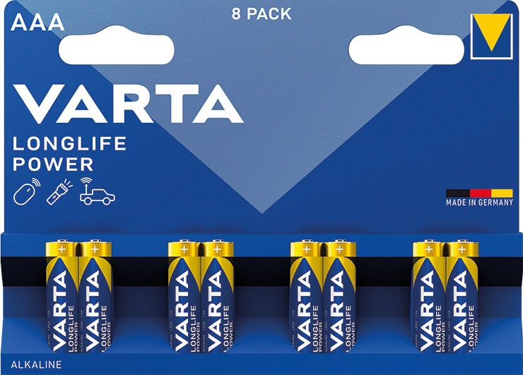 mikrotužková baterie VARTA 4903 Longlife Power alkalická , AA LR03 blister 8kusů  