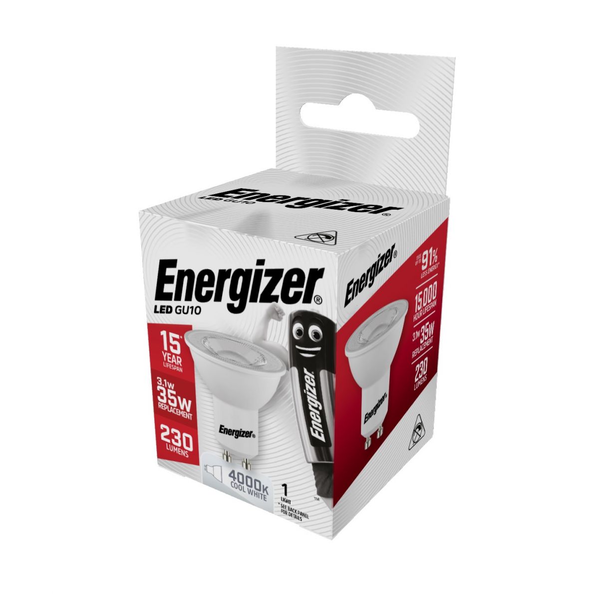 Energizer LED žárovka GU10 3,1W ( Eq 35W ) S8822, studená bílá  