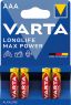 1 - VARTA 4703 Longlife Max Power AAA LR03 BL4 , 4kusy  