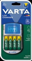 VARTA nabíječka LCD charger + 4xAA 2.600 mAh R2U + adaptér 12V + USB IN