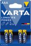 1 - mikrotužková baterie VARTA 4903 Longlife Power AAA LR03 blister/4 