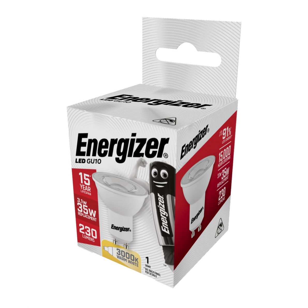 Energizer LED žárovka GU10 3,1W ( Eq 35W ) S8821, teplá bílá  