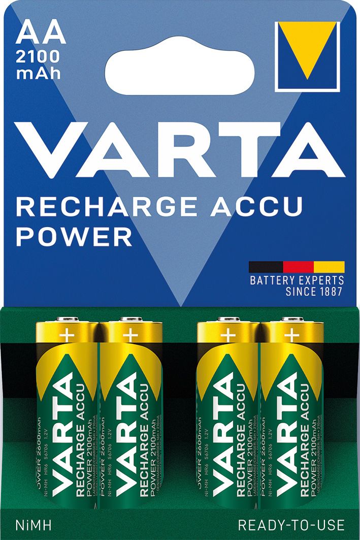 VARTA nabíjecí baterie 56706 AA mignon accu 2100 mAh, Ni-MH / bl.4   R2U - přednabité 