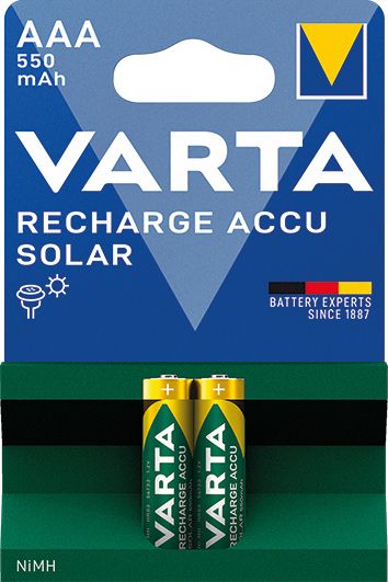 VARTA 56733 AAA micro accu 550 mAh, Ni-MH / bl.2  - Solar energy 