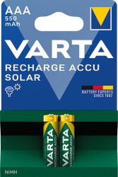 VARTA 56733 AAA micro accu 550 mAh, Ni-MH / bl.2  - Solar energy